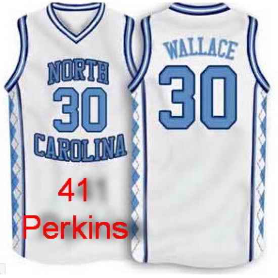 Men 1981-1982 North Carolina Sam Perkins #41 White Basketball Jersey